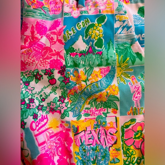 ❤️Lilly Pulitzer Short Women 4 Green Pink Knit America Texas Casual Preppy - Picture 3 of 3